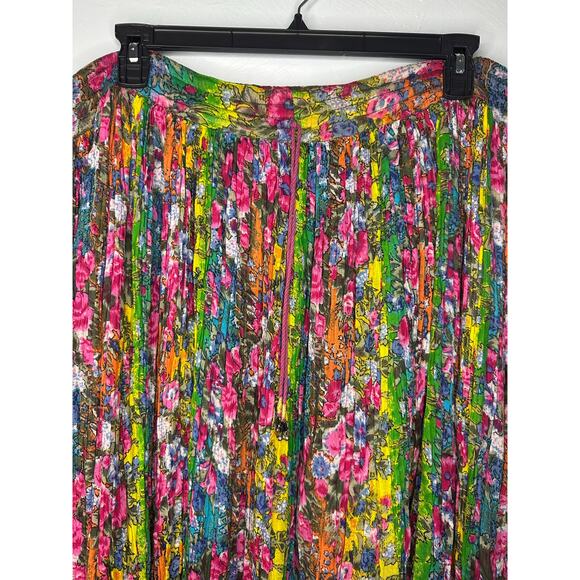 Short Circuit Vintage Floral Drawstring Midi Skirt One-Size Multicolor Flowy - Picture 3 of 6